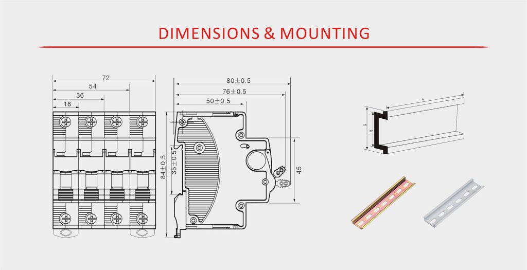 3 pole circuit breaker Installation drawings