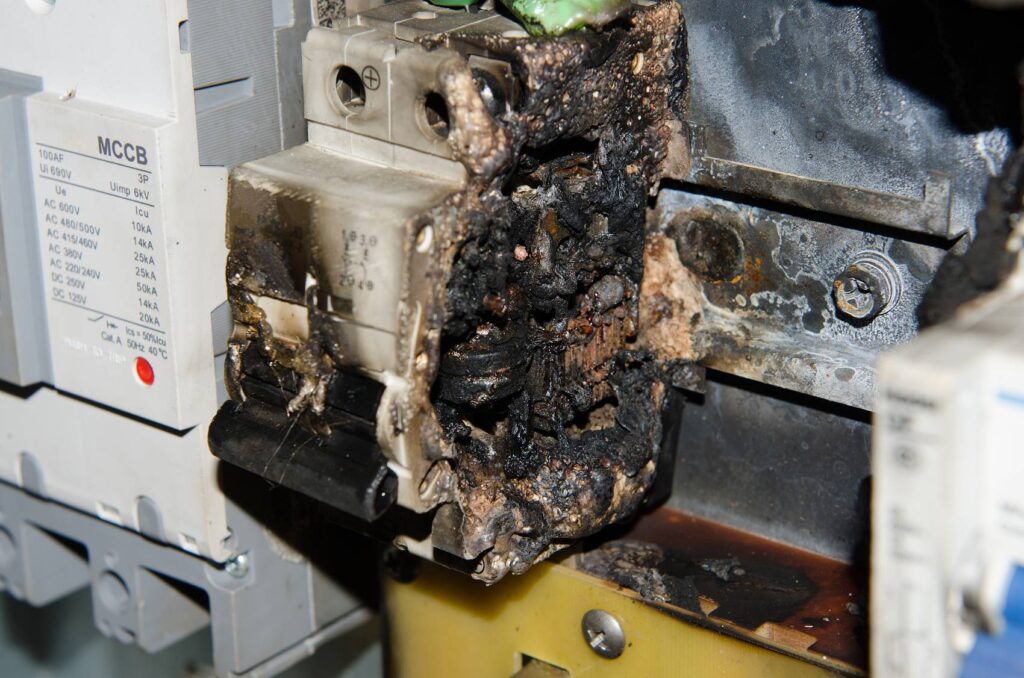 Pictures of circuit breakers working and burning out