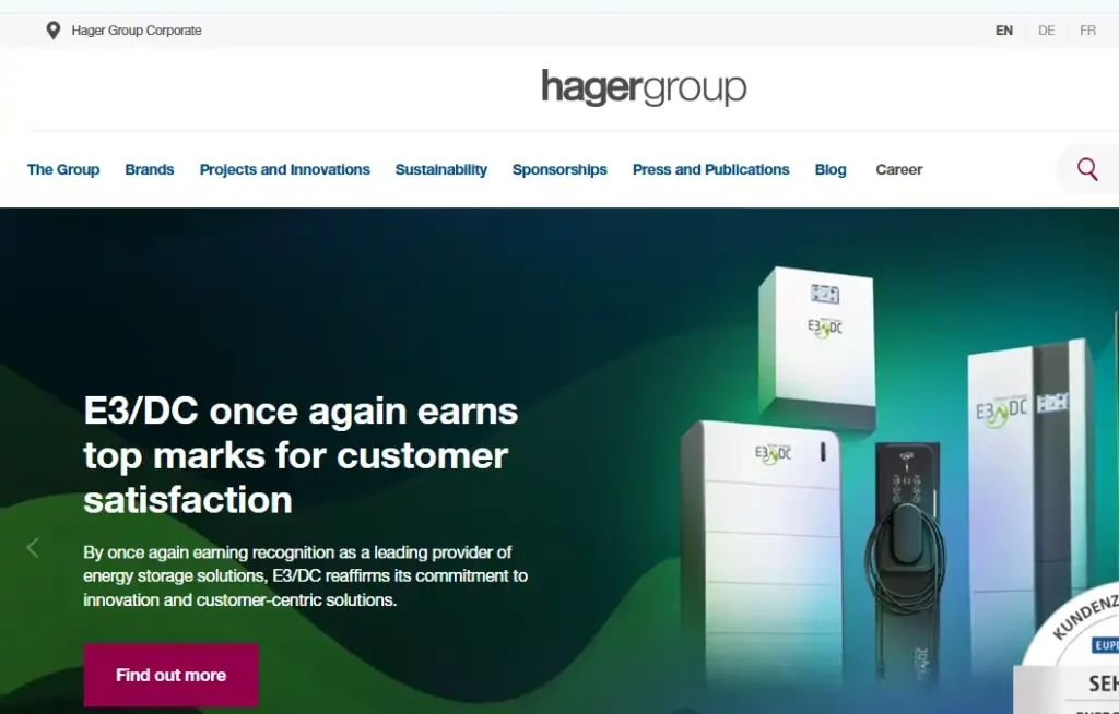 Hager Group website homepage image
