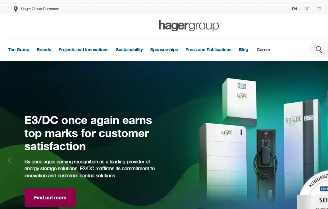 Hager Group website homepage image