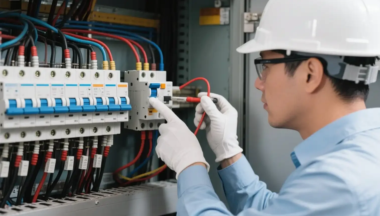 An engineer conducted testing after replacing the circuit breaker