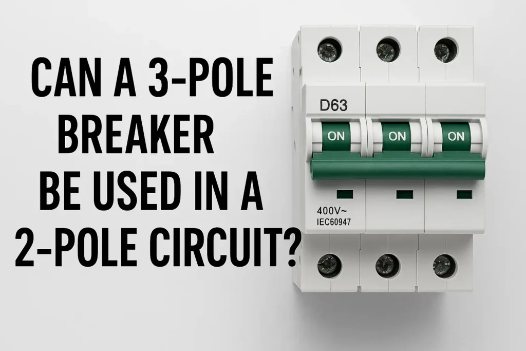 Can a three pole circuit breaker be used for a two pole circuit