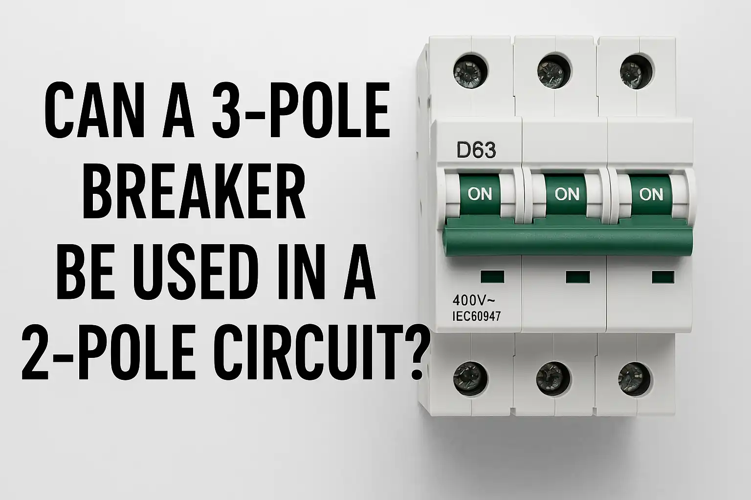 Can a three pole circuit breaker be used for a two pole circuit