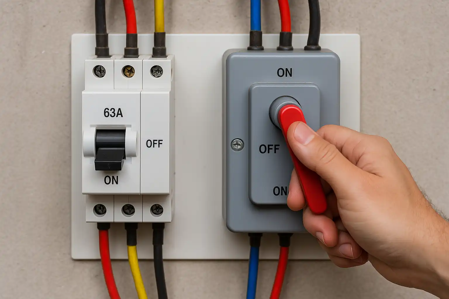 Circuit breakers and isolating switches are used in practical applications
