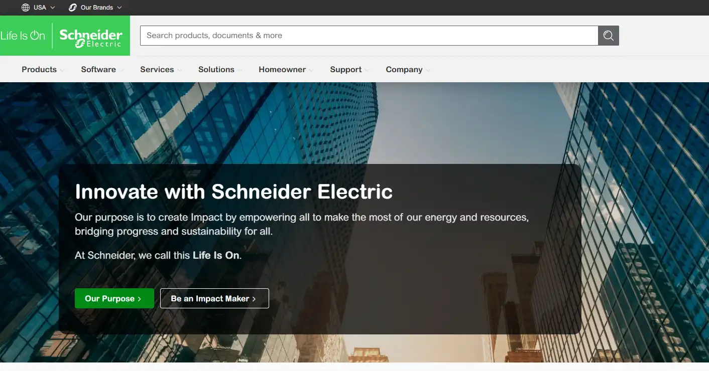 Schneider website homepage