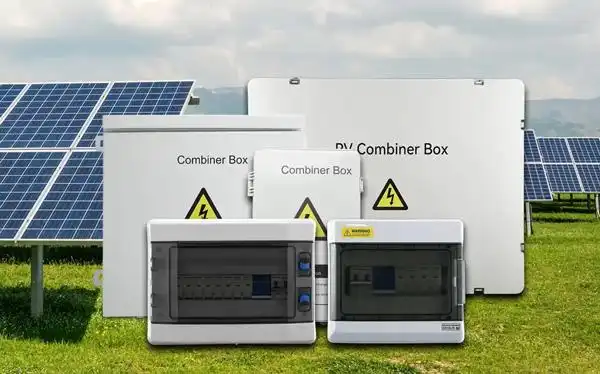 Several solar combiner boxes of different sizes