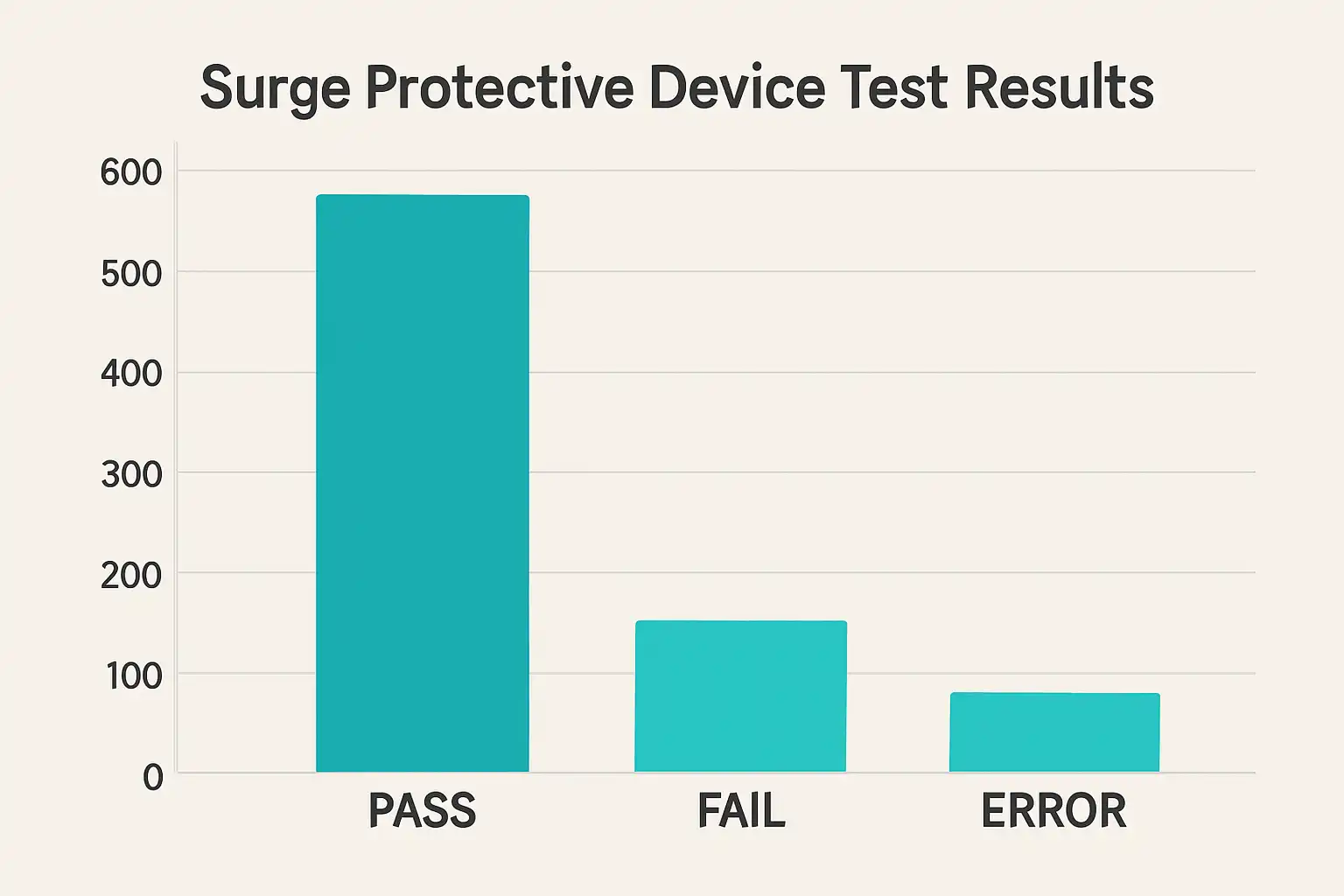 Statistics of test results for surge protection devices