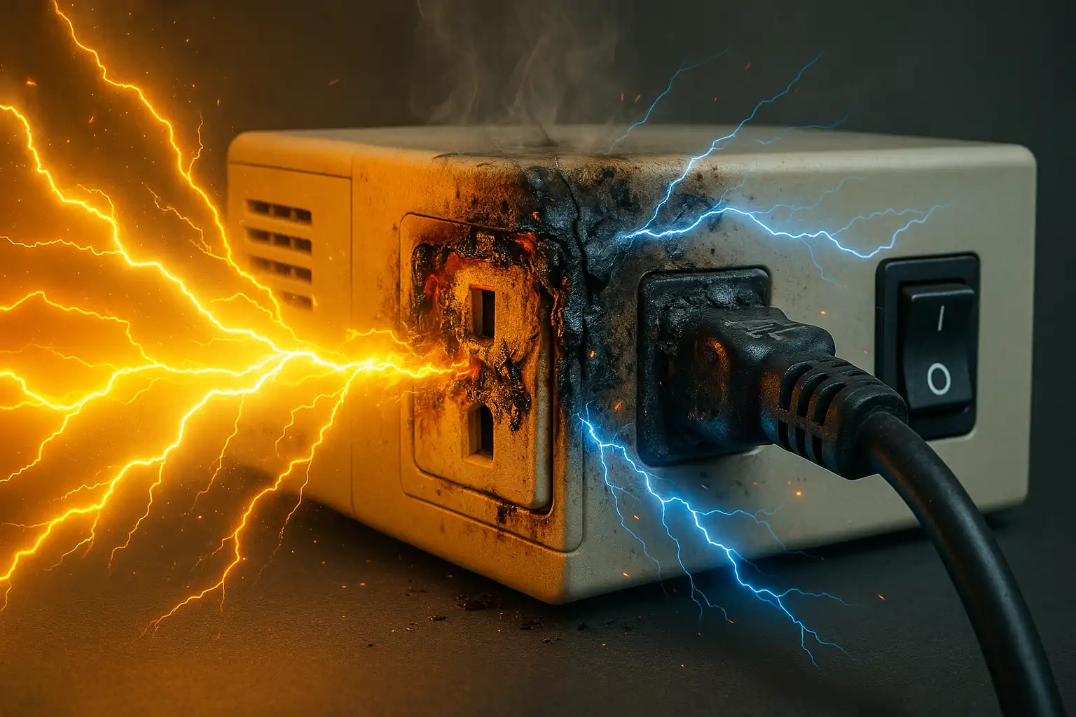 Surge voltage causes damage to electrical equipment