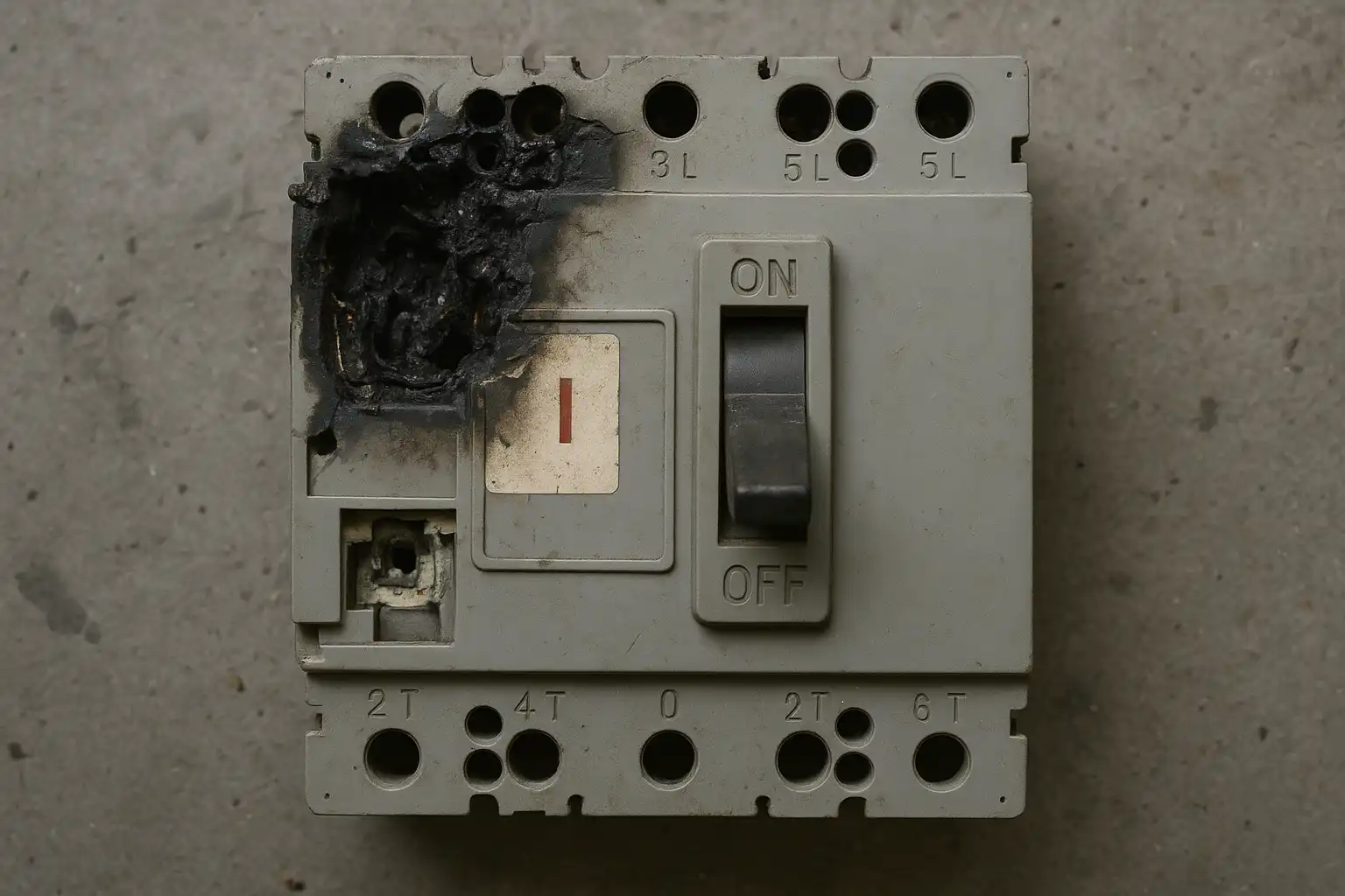 Damaged air circuit breaker