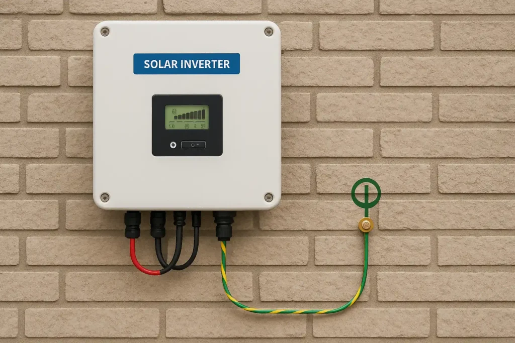 Grounding of solar inverter