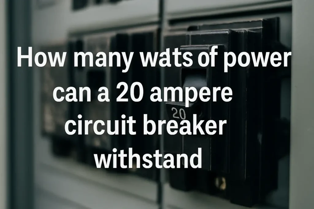 How many watts of power can a 20 ampere circuit breaker withstand