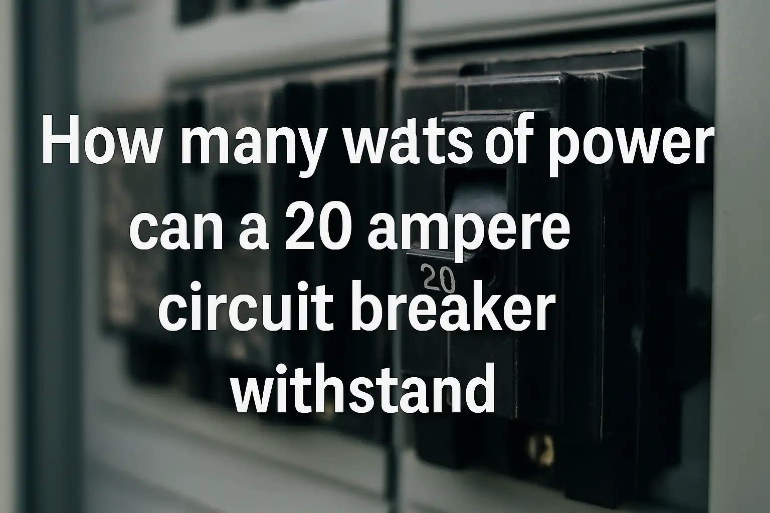 How many watts of power can a 20 ampere circuit breaker withstand