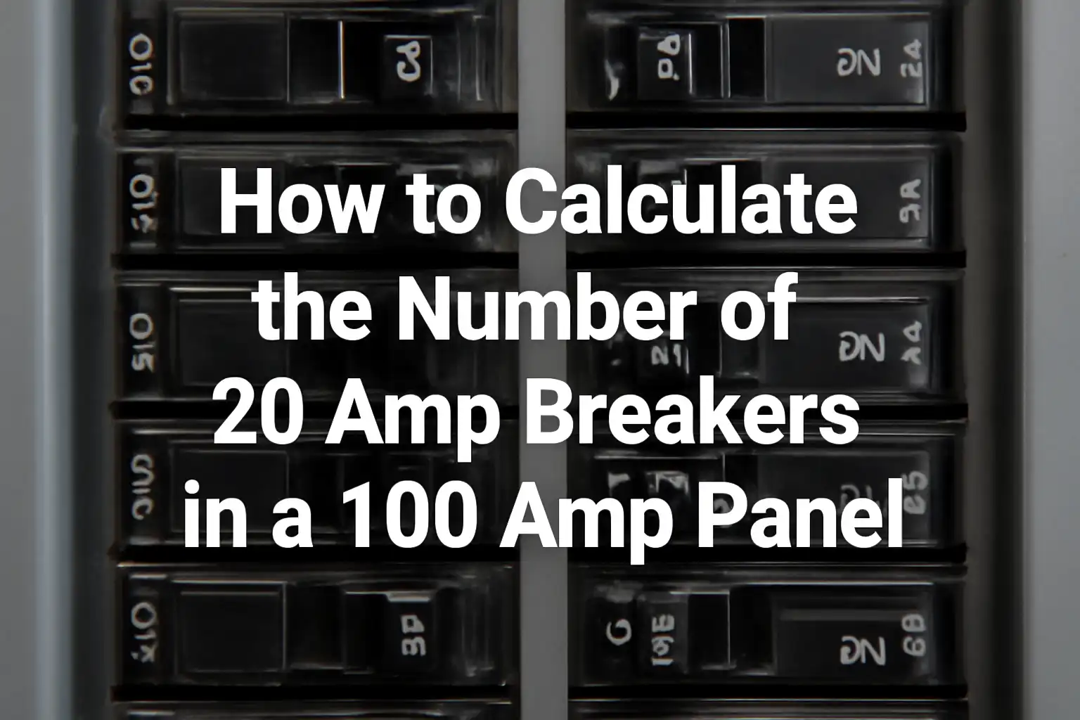 How to Calculate the Number of 20 Amp Breakers in a 100 Amp Panel