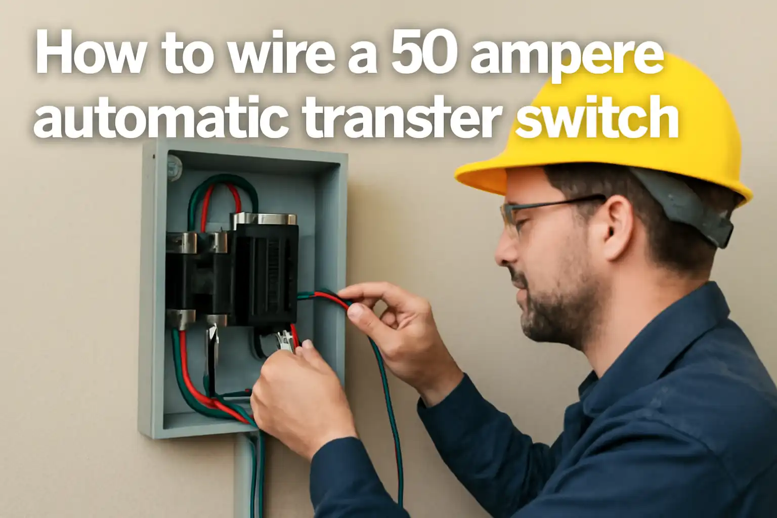 How to wire a 50 ampere automatic transfer switch