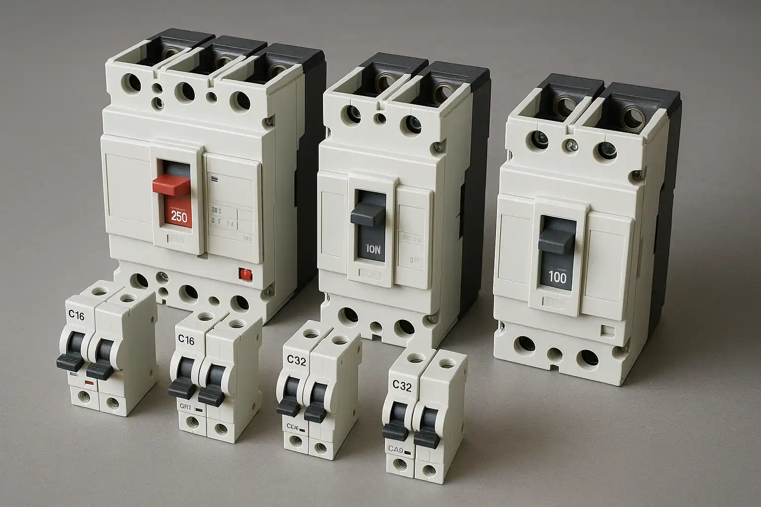 Placed with molded case circuit breakers and miniature circuit breakers
