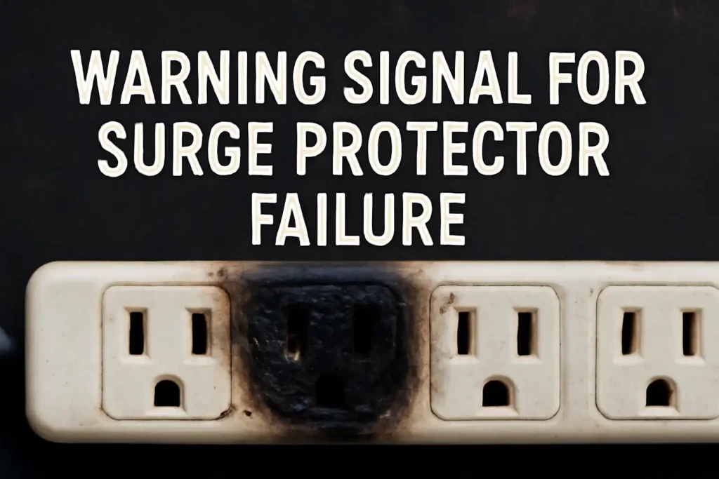 Warning signal for surge protector failure