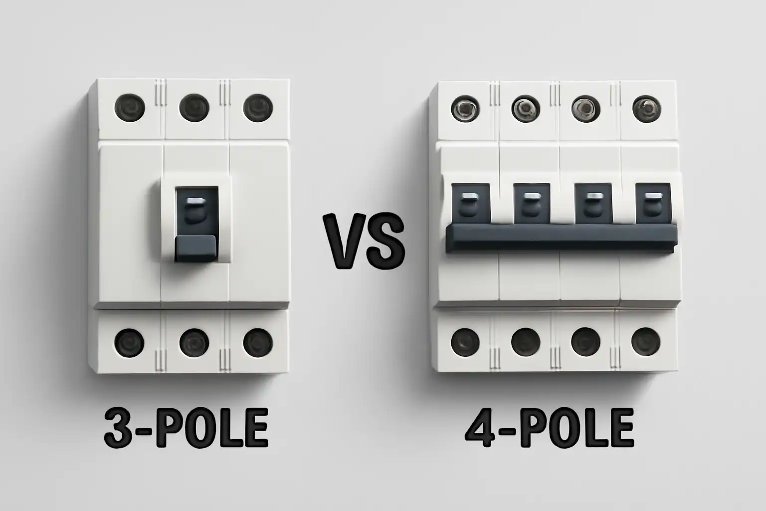 When choosing between using a 3-pole circuit breaker or a 4-pole circuit breaker