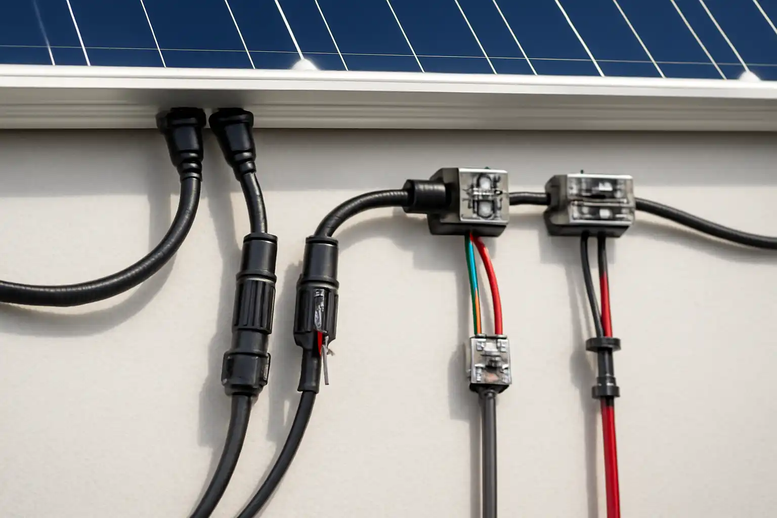 Wiring and connectors for solar energy systems