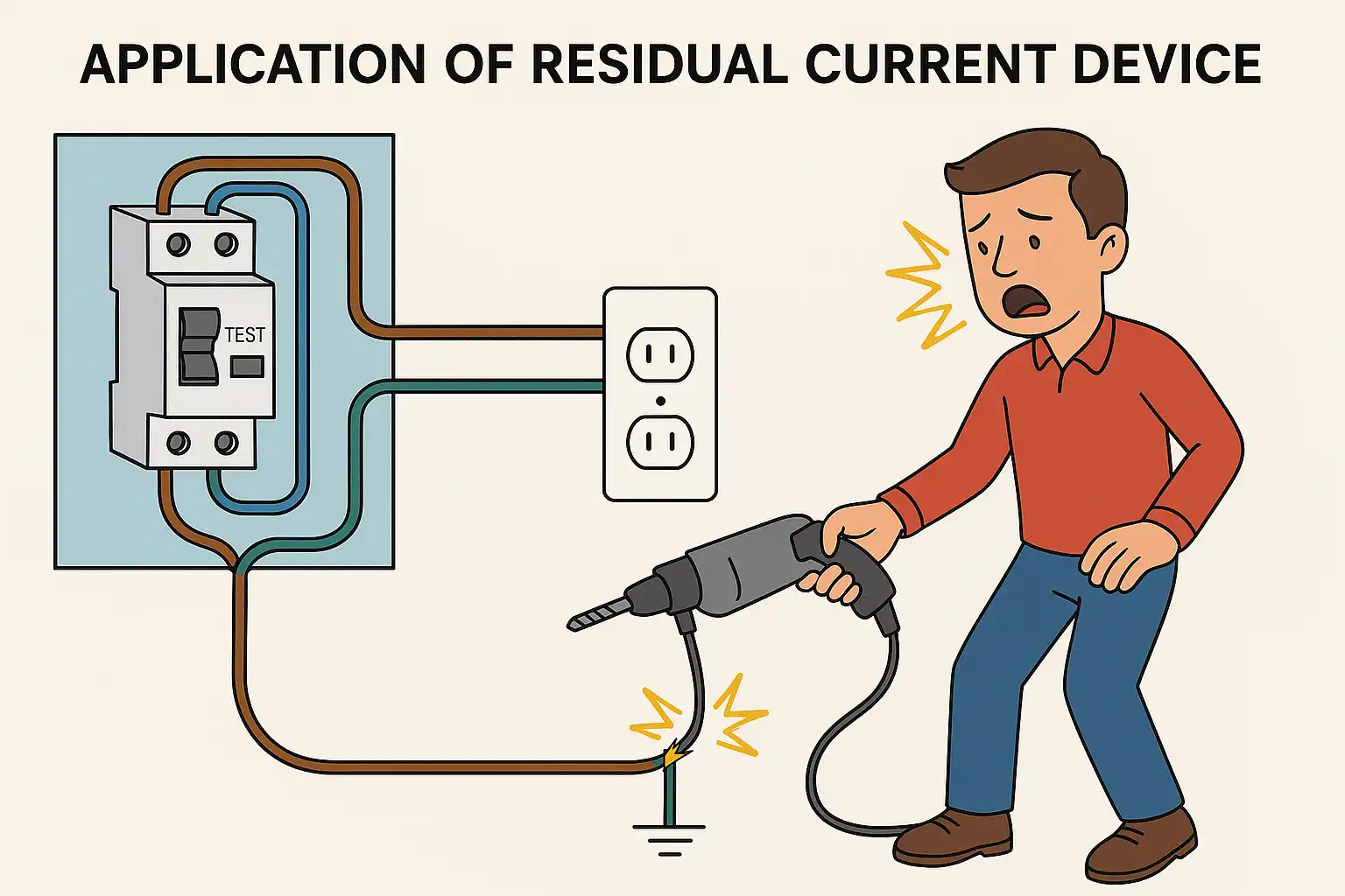 Application of residual current device and GFCI