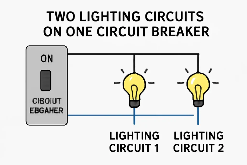 Can you put two lighting circuits on one circuit breaker