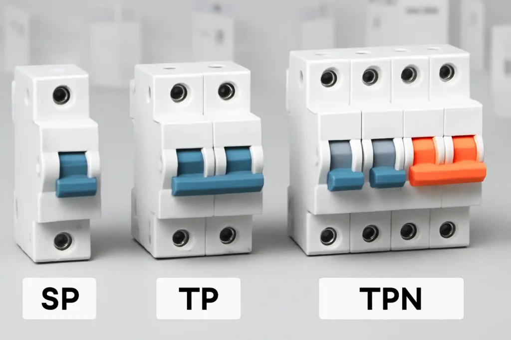 Circuit breaker type SP, TP, TPN or 4P