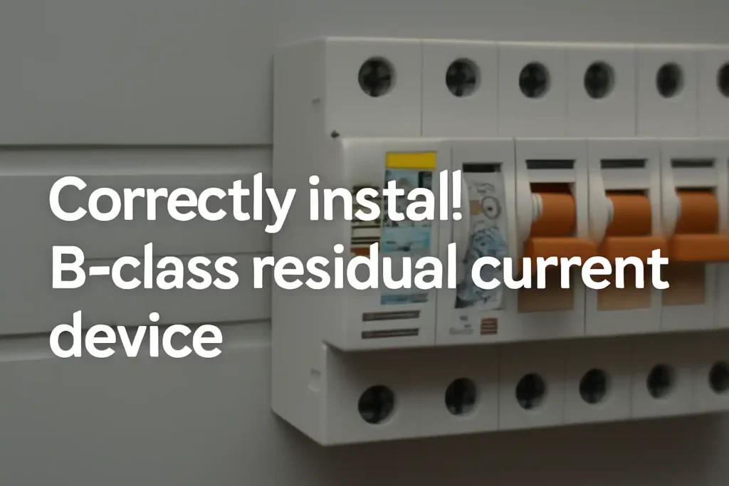 Correctly install B-class residual current device