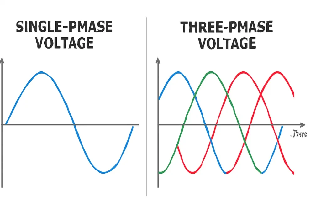 Single phase voltage and three-phase voltage