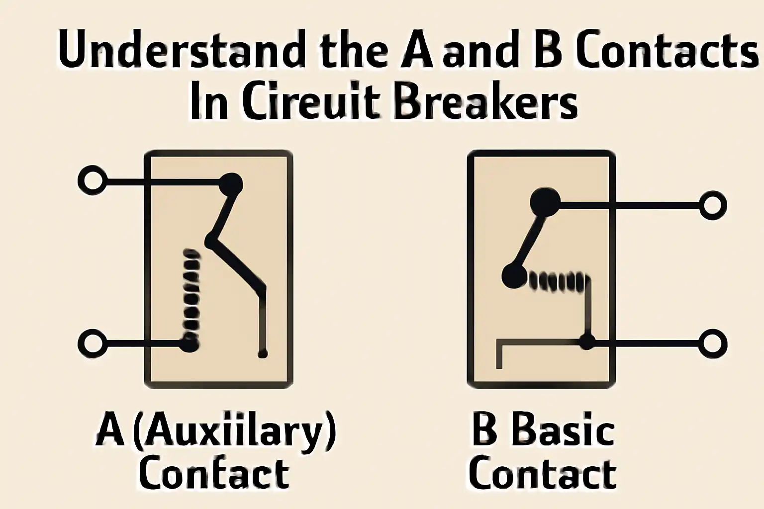 Understand the a and b contacts in circuit breakers