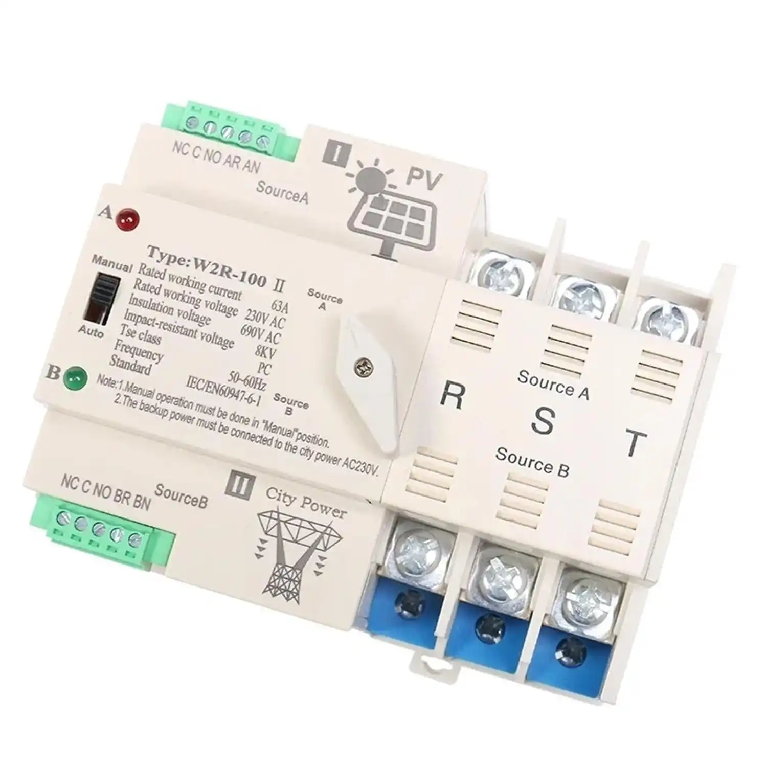 Grid connected photovoltaic power ATS