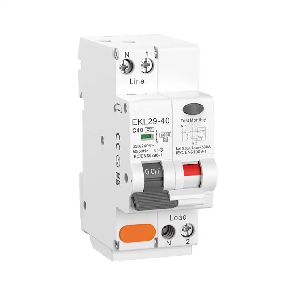 Electronic RCBO with overcurrent protection