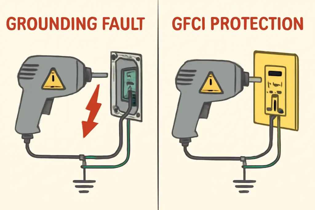Grounding fault and GFCI protection