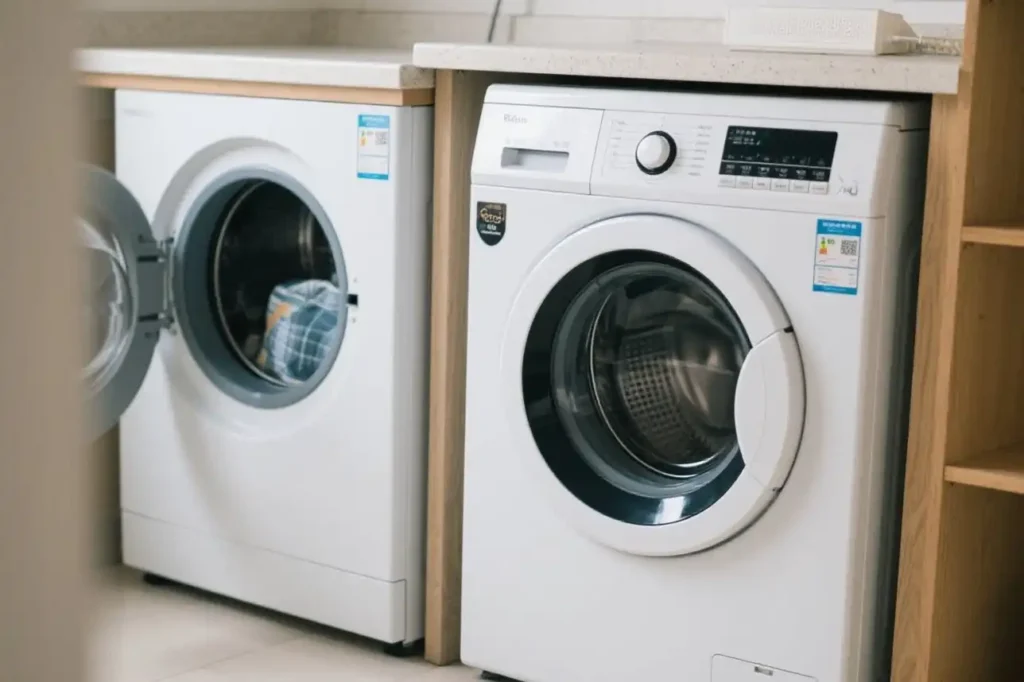 Washing machine in operation