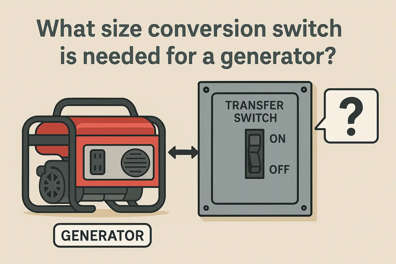 What size conversion switch is needed for a generator
