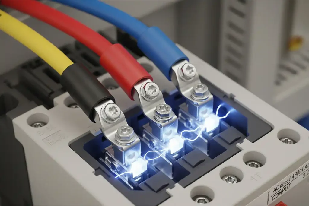 Low voltage control of AC contactor