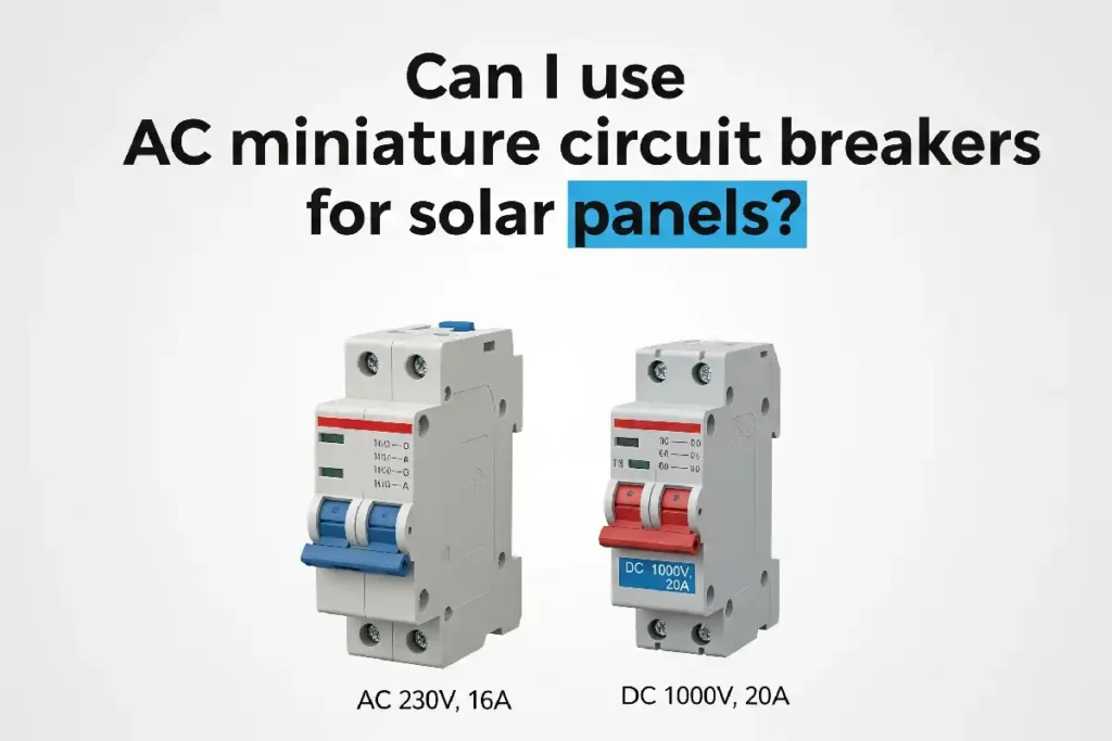 Can I use AC miniature circuit breakers for solar panels
