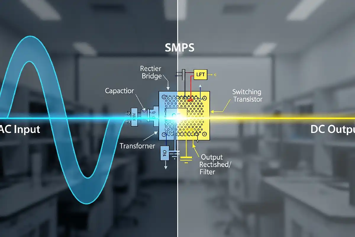 스위칭 전원 공급 장치가 AC 전원을 DC로 변환하면 어떻게 되나요?