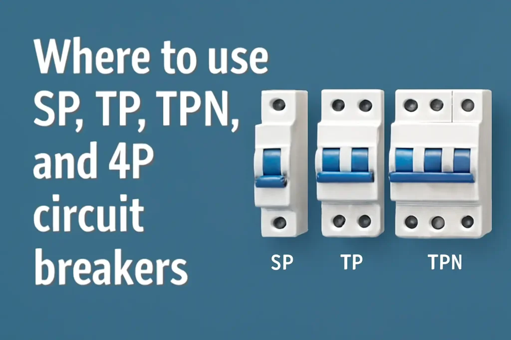 Where to use SP, TP, TPN, and 4P circuit breakers
