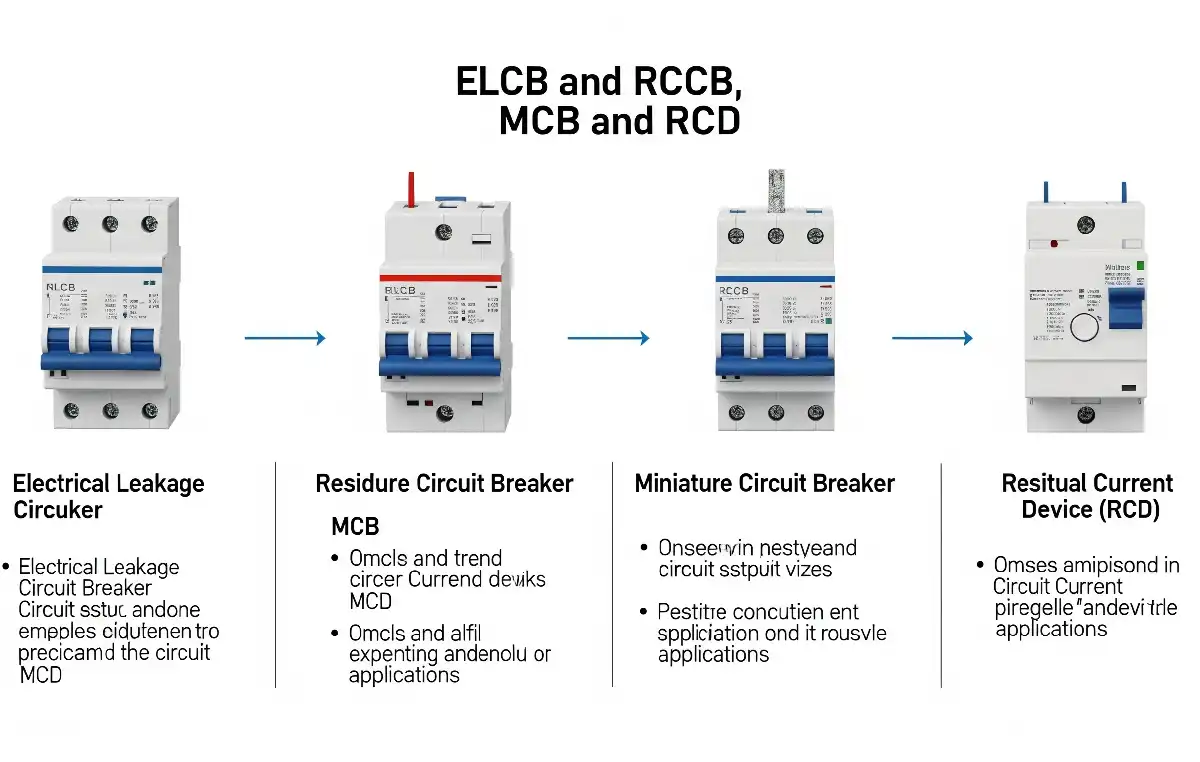 ELCB vs RCCB, MCB, and RCD