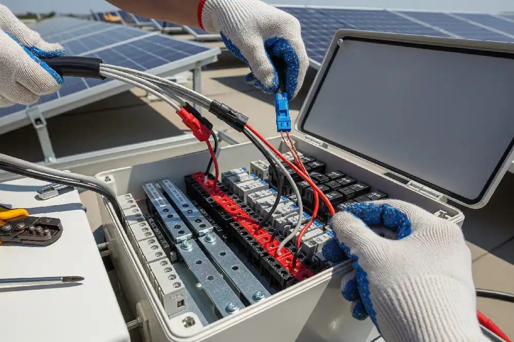 How many photovoltaic strings can be connected to a solar combiner box