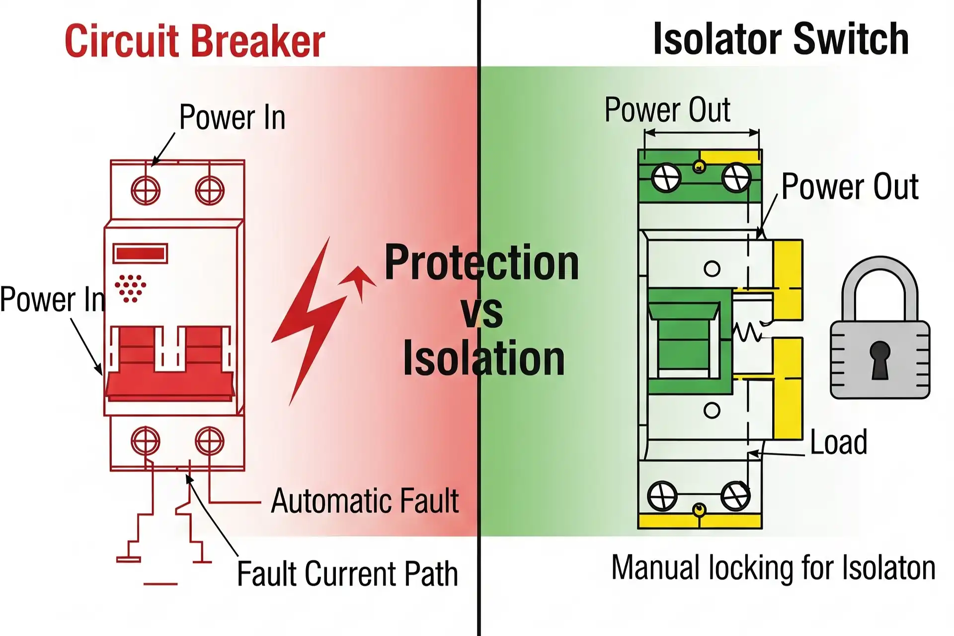 Circuit Breakers vs Isolator Switches for Safe Installations