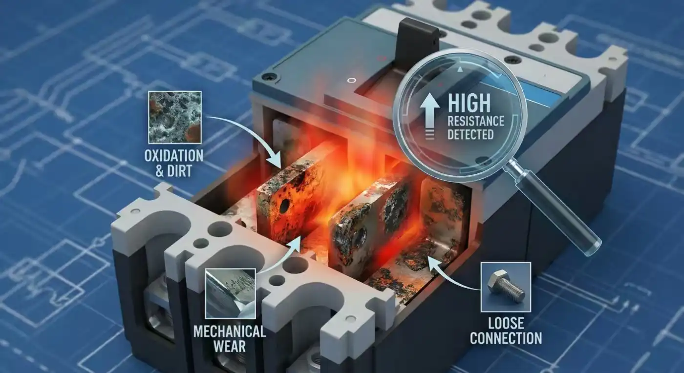 Analysis of Reasons for Excessive Contact Resistance of Circuit Breakers