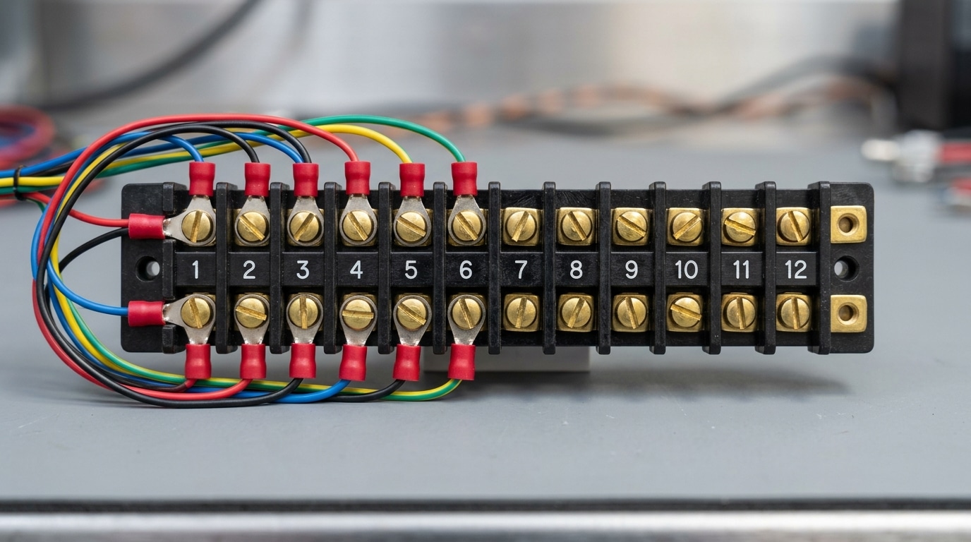 terminal block strip 12 way 24 way dual row barrier configuration with numbered positions