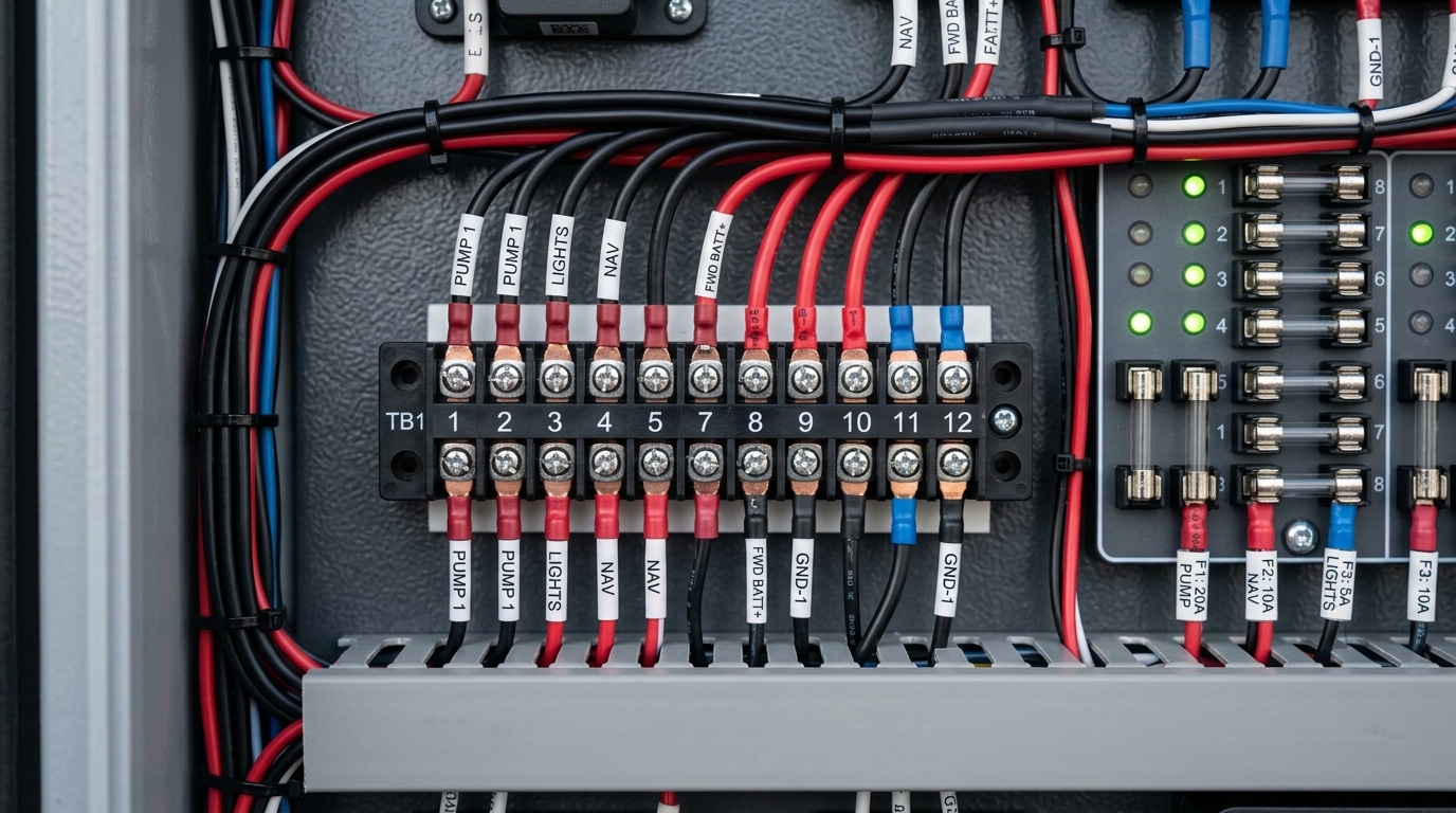 terminal block strip 12 way 24 way used in marine DC panel application
