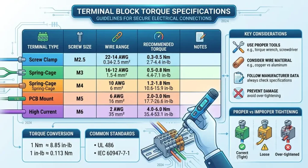 Terminal Block Torque Specifications - A Complete Reference Guide