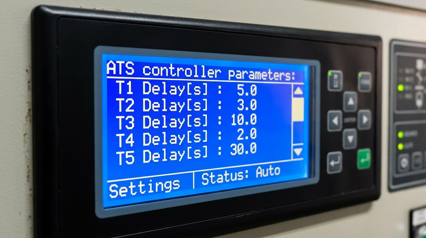 ATS switch working principle time delay settings on controller