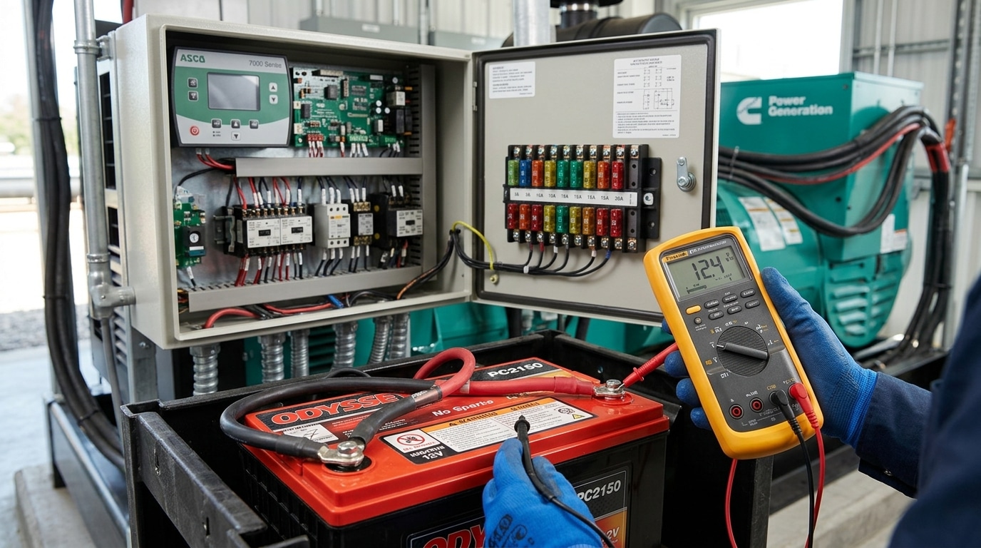 Testing controller battery voltage to diagnose why is my ATS not switching to generator