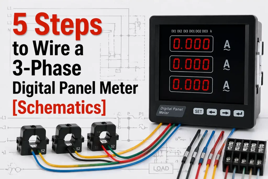 5 Steps to Wire a 3-Phase Digital Panel Meter [Schematics]