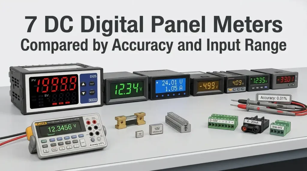 7 DC Digital Panel Meters Compared by Accuracy and Input Range