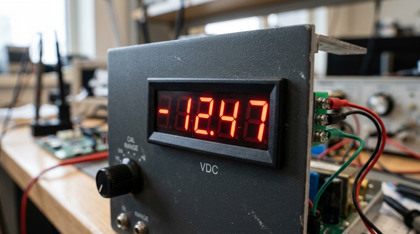 how to read digital panel meter numeric digits and negative polarity sign