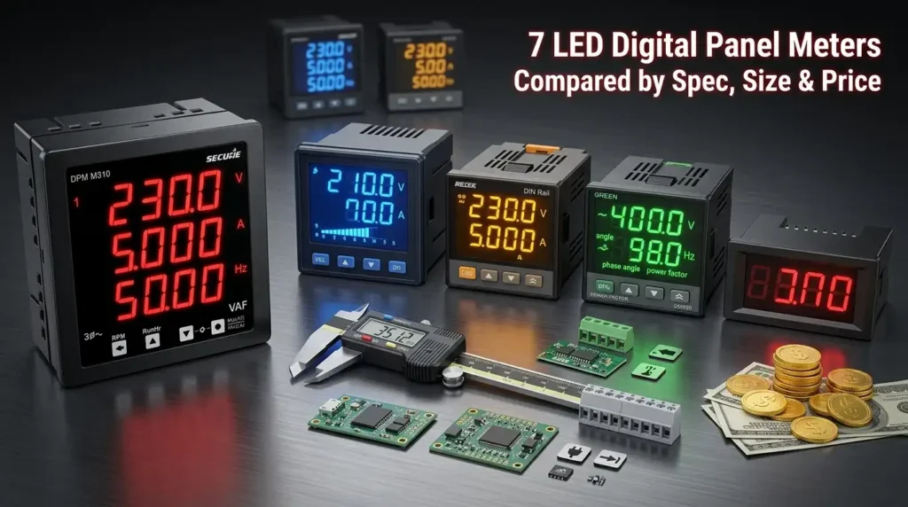 7 LED Digital Panel Meters Compared by Spec, Size & Price